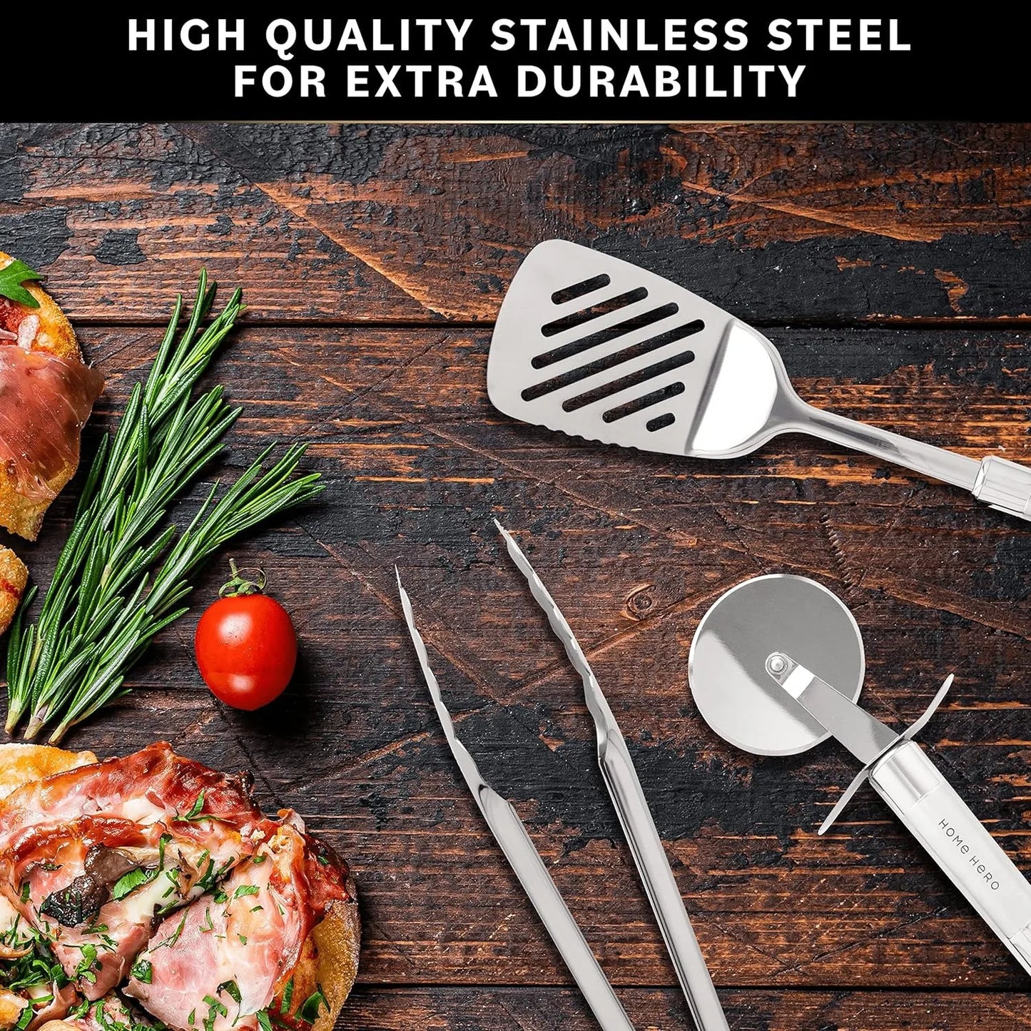 Home Hero 54 Pcs Stainless Steel Kitchen Utensils Set - Nonstick Steel Cooking Utensils Set