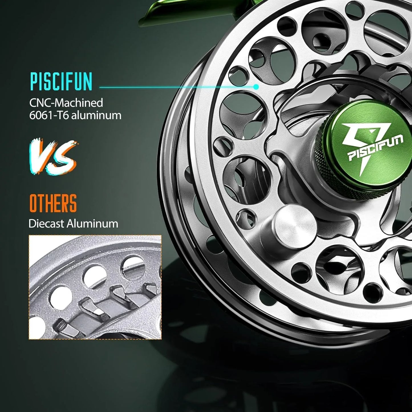 Fishing Reel, CNC-Machined Aluminum Alloy Fly Reel, 3/4, 5/6, 7/8, Weight, Black Gunmetal Space Gray